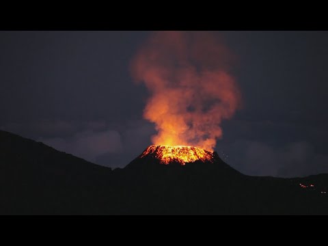 YouTube video thumbnail: The Piton de la Fournaise Volcano: Sparks Fly on France’s Reunion Island
