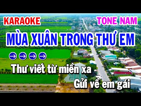 Karaoke Mùa Xuân Trong Thư Em Nhạc Sống Tone Nam ( Rumba ) Huỳnh Lê