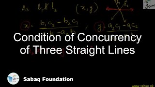 Condition of Concurrency of Three Straight Lines