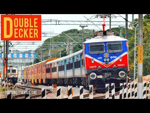 Double Decker Uday Express Special WAP7 | Indian Railways | Train Videos