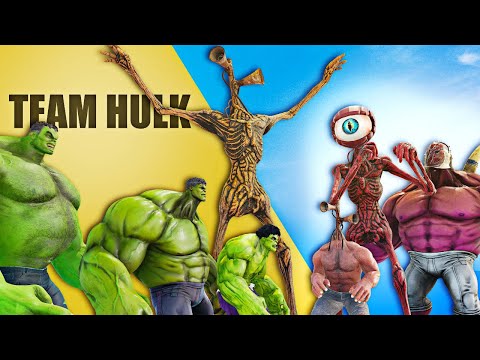 Hulk Vs Siren Head | Team Green Hulk Fights Team Red Hulk E108 | The Epic Battle