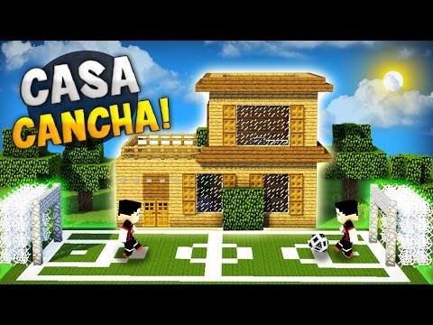 MINECRAFT: COMO HACER UNA CASA PARA SURVIVAL CON CANCHA DE FUTBOL INCLUIDA! | HERMOSA PARA SURVIVAL