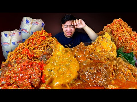 MUKBANG 3 BUNGKUS NASI PADANG PAKAI LAUK FULL LEMAK + MIE GACOAN LEVEL 8