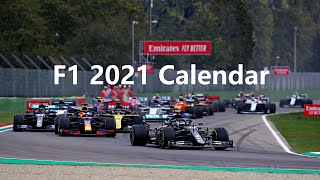 F1 2021 Official Race Calendar