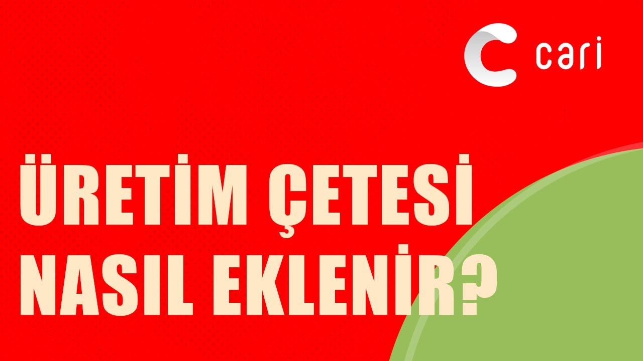 Cari Online Ön Muhasebe | Üretim Reçetesi Nasıl Hazırlanır?