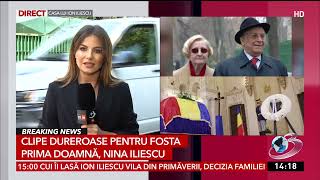 Clipe dureroase pentru fosta prima doamnă, Nina Iliescu
