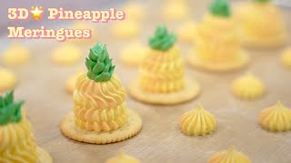 “Too Cute to Eat?! 3D Pineapple Meringues!🍍🍍”