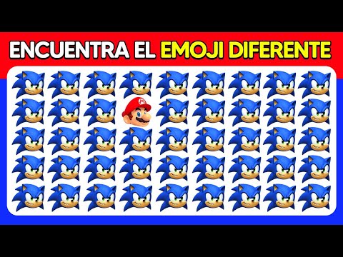 Encuentra el Emoji Diferente - Edición Sonic y Mario Bros 🍄✨💎 35 Niveles Épicos - Quiz de Emojis