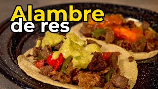 Alambre de res + salsas!