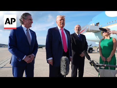 YouTube video thumbnail: Trump Calls Epstein Case 'Boring Stuff' and Says He Plans to Put Tariffs on Smaller Countries