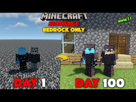 We Survived 100 Day Bedrock Only World