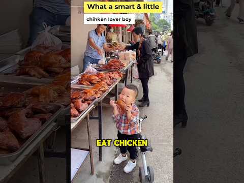 What a smart and little chicken lover boy 😱 #in_english