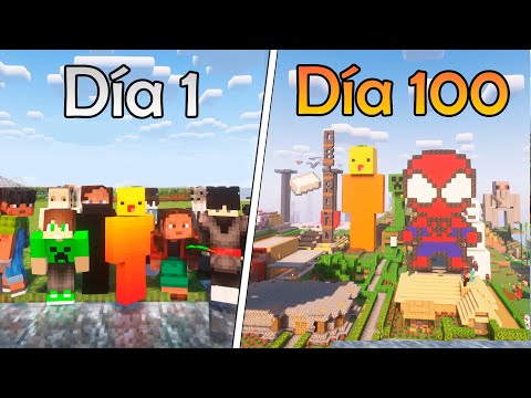 SOBREVIVÍ 100 DÍAS con 100 SUSCRIPTORES en MINECRAFT