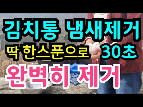 김치통 냄새제거 이것 한스푼으로 딱 30초면 완벽히 제거 김치통 세제로 닦지 마세요 이것 한스푼이면 김치냄새 새 김치통 프라스틱 냄새까지 완벽히제거  #김장김치 #프라스틱통#요리