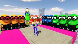 GTA 5 epic ragdoll| Multi color spiderman epic jump fail | Euphoria Physics 