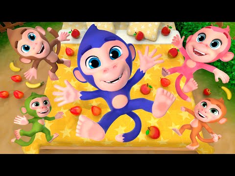 Five Little Monkeys Jumping on the Bed + MORE Funny Nursery Rhymes & Kids Songs