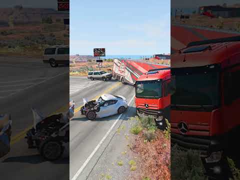 Realistic Highway Car Crashes #24