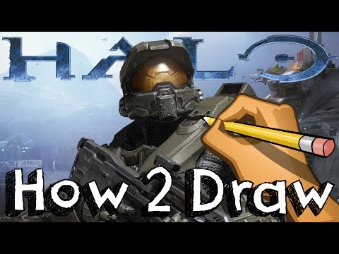 How To Draw Master Chief's Helmet Mask From Halo |...