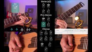 Always remember us this way guitar tutorial - Strumming, chords, and melody with tabs.