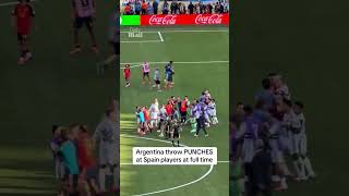 Argentina throw PUNCHES at Spain players at full time 😱