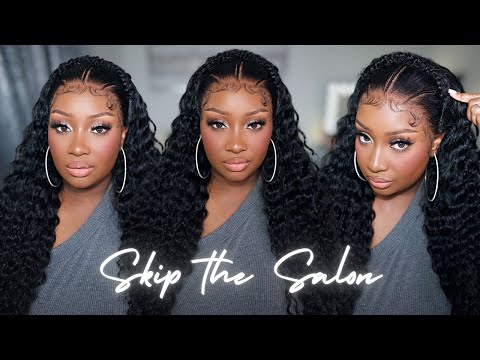 Skip The Salon! Pre Styled Halo Braid 13x6 Frontal Wig Quick Install | Alipearl Hair Review