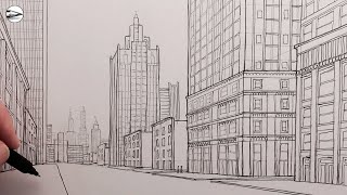 How to Draw a Realistic City Street in One-Point Perspective for Beginners