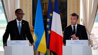 YouTube video thumbnail: Macron and Kagame Inaugurate Paris Memorial to Rwanda Genocide Victims