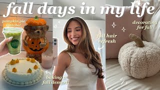 A FALL VLOG 🍂 baking, decorating my apartment, trying fall drinks, hair refresh, haul, etc!
