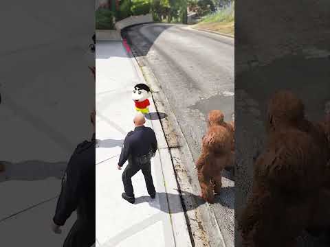 Chop Going to Zoo GTAV #gta #sinchan #doraemon