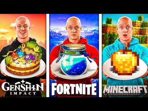 ПОВТОРЯЮ ЕДУ ИЗ ИГР , МАЙНКРАФТ , Fortnite , Genshin Impact