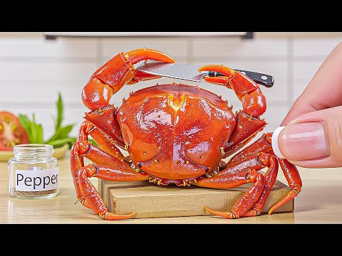 Perfect Mini Cajun Crab Boil with Spicy Butter | ASMR Mini Cooking & Satisfying Tiny Food Recipe