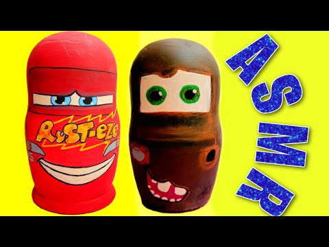 No Talking ASMR Disney Cars Nesting Doll Satisfying Unboxing Review ❤️#asmr #disney #cars #fyp