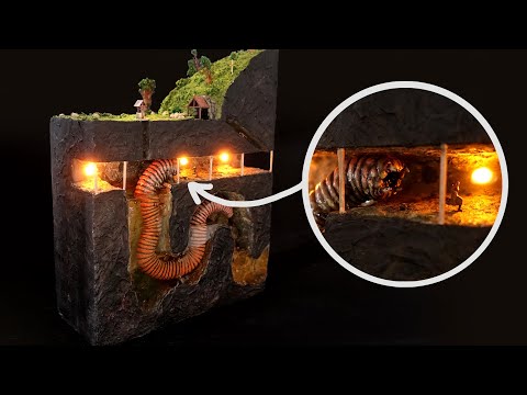 Horrifying Worm Enter Well in the Mine - Resin Diorama