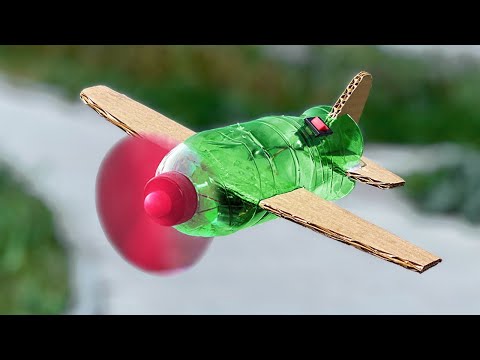 How to Make Flying Airplane Using Plastic Bottle and Cardboard