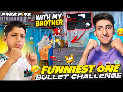 Funniest one Bullet Challenge🤣With My Little Brother🤣😱And 1 Vs 1 [A_s Gaming] - Free Fire India