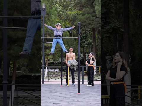 Old Man with a Fake Belly: The 20 kg Cane Strength Prank👴🏼🤯