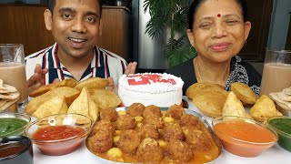 MOTHER AND SON CELEBRATING , BREAKFAST FOOD MUKBANG