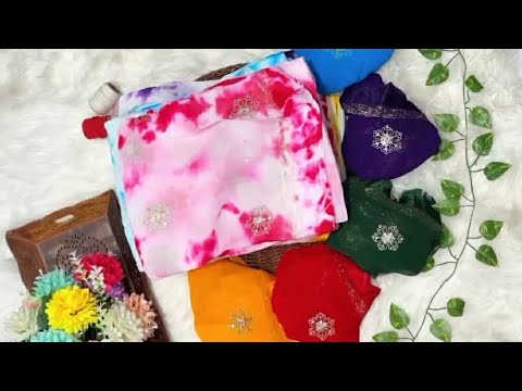 Beautiful Shibori Print Sarees with Embroidery Work💕💕