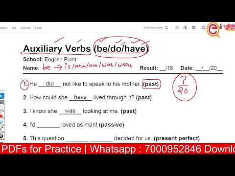 Auxiliary Verbs - Be, Do, Have Exercise | Helping Verbs का प्रयोग - 1