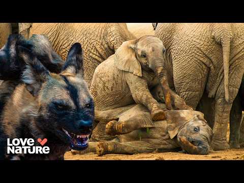 African Wild Dogs vs Elephants| Wild Dogs: Running With The Pack 103