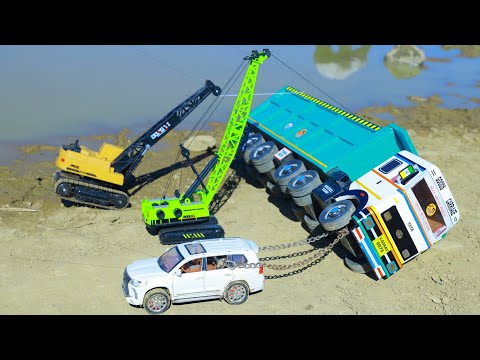 TATA Prima Tipper 4225.T BS6 Mahindra 4WD Tractor Accident Pulling Two Crane Tata Punch JCB ? CSToy