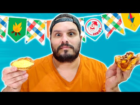 PROVANDO TODAS AS LOUCURAS DE FESTA JUNINA DO HABIB'S - Esses caras tão doidos