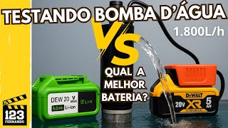 BOMBA DE TRANSFERÊNCIA DE ÁGUA 20V PARA BATERIA MAKITA, DEWALT, LI-X e MILWAUKEE