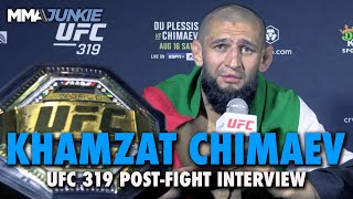Khamzat Chimaev silences critics with title win vs. Dricus Du Plessis: 'Now they know' | UFC 319