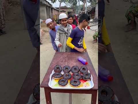Bottle flip করে donat খাওয়ার challenge