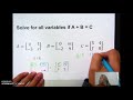 Matrix Operations and Variable Equations