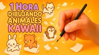 🖊️ 1 Hora Dibujando Animales Kawaii 🐻🐰 | Tutorial de Dibujo Relajante