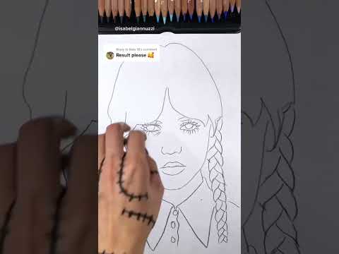 New Drawing Transition Results! Wednesday Addams #shorts