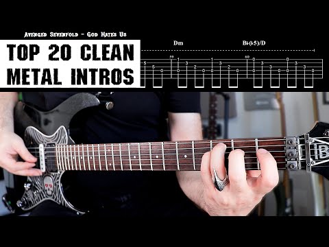 20 Great Clean Metal Guitar Intros/Riffs | WIth Tabs