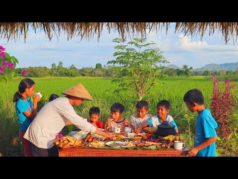 A Bountiful Breakfast Beside The Calming Ricefields | Feed farm animals, fishing, harvest, cooking
